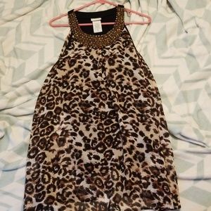 Leopard print tunic top